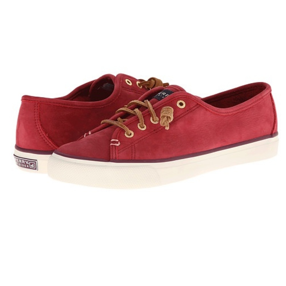 Sperry Seacoast Red Leather Sneakers